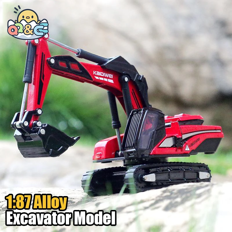 

Mini Alloy Excavator Model Kids Adult Toy Static Clawer Engineering Vehicle Simulation Model 1:87 Car Collection Children Gift