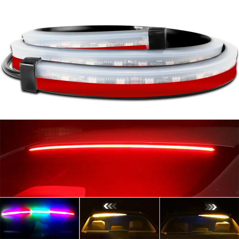 

180CM LED 3rd Brake Light Strip Rear Additional Stop Light Turn Signal Running Light Reverse Light 7 Color Flexible LED Strip