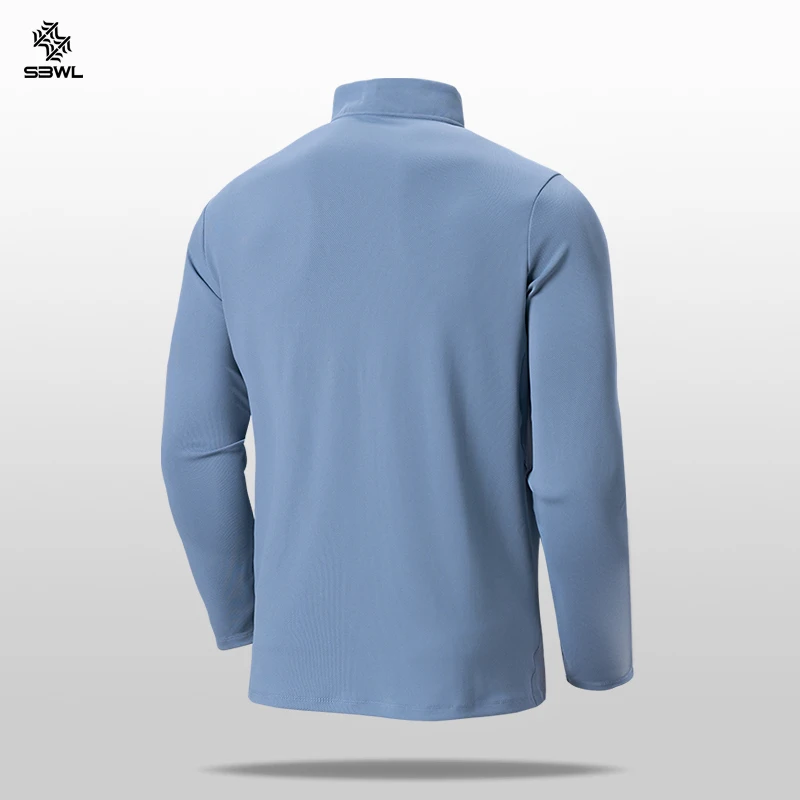 SBWL Autumn and winter fashion outdoor sports long sleeve stand collar T-shirt running fitness breathable base shirt Tops