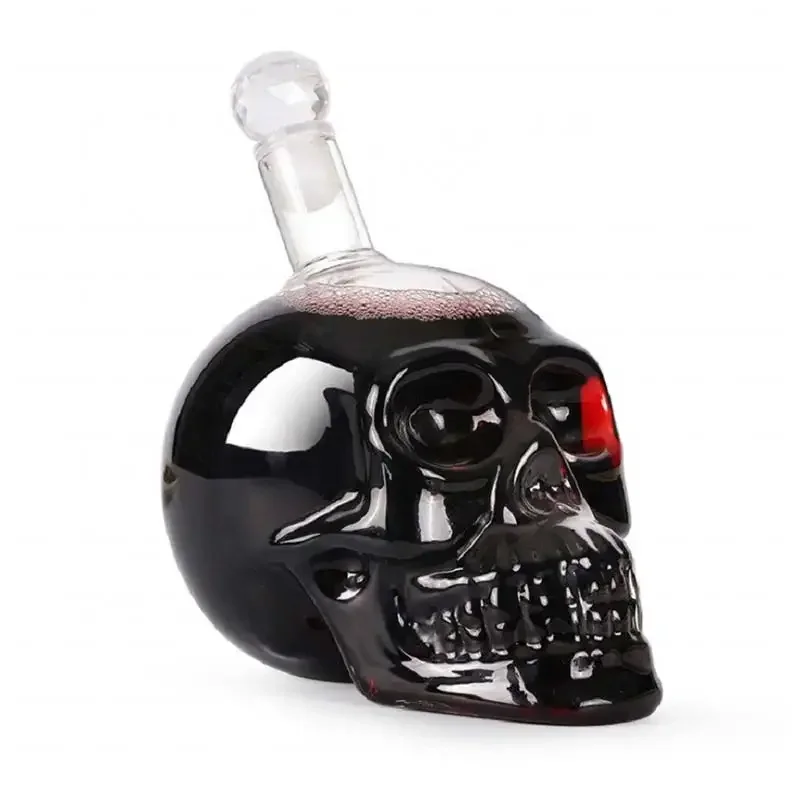 350/550/1000ML High-end Creative Skull Glass Whisky Vodka Wine Crystal Bottle Spirits Cups Transparent Drinking Cups Bar Home