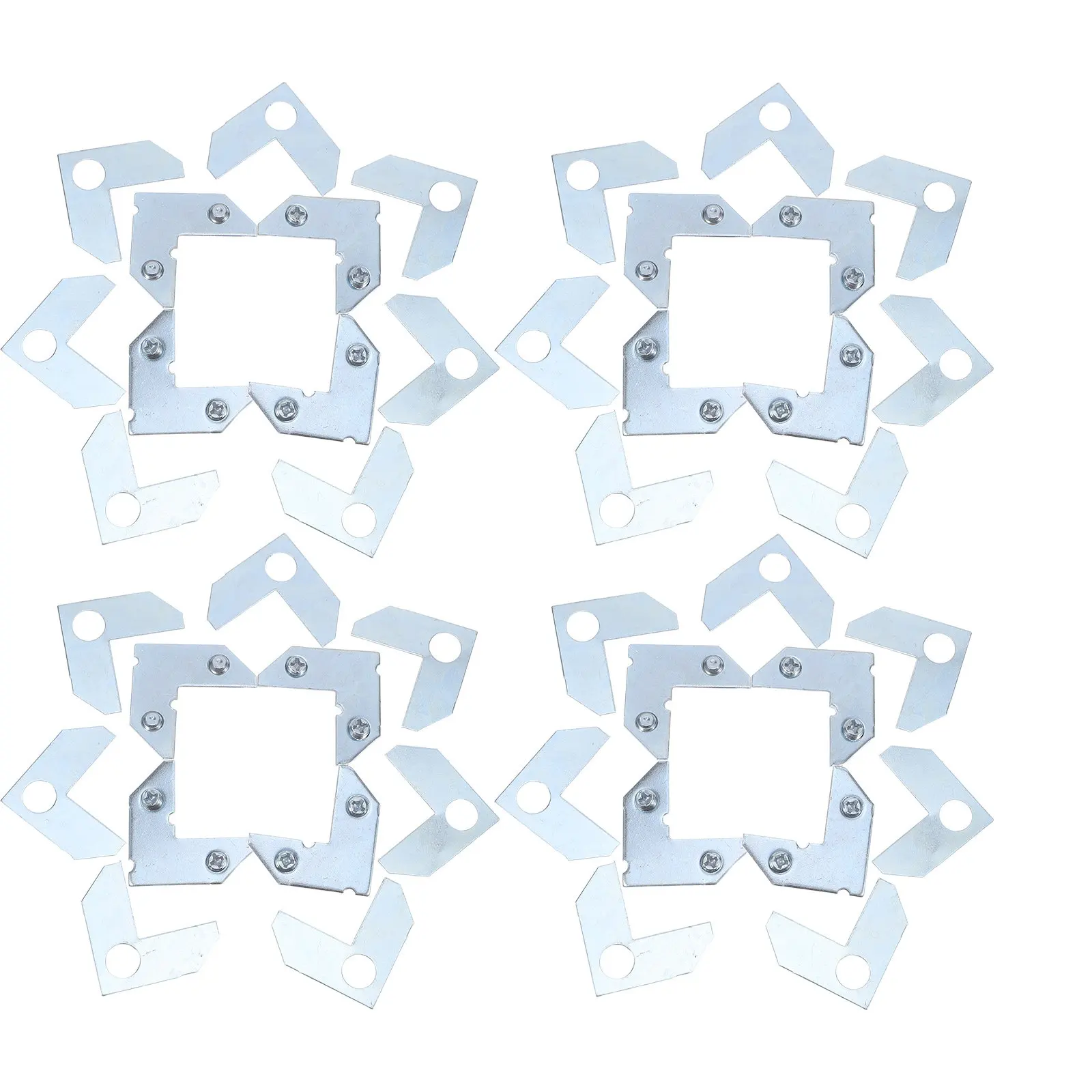 50Pcs Aluminum Picture Frame Corner Brackets Thickened 90 Degree Angle Braces Heavy Duty L Brackets for Woodworking Frame Repair
