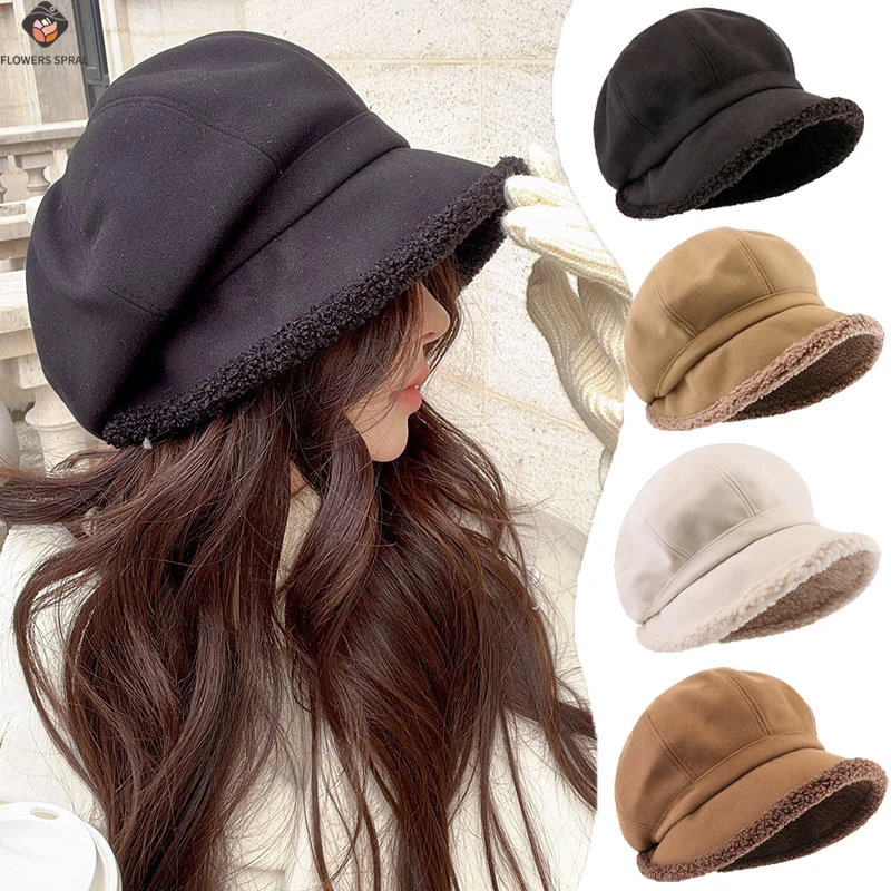 Autumn And Winter Women's Lamb Fur Hat, Lamb Skin Border, Warm Thick Shell Windproof Soft Casual Autumn And Winter Headwear
