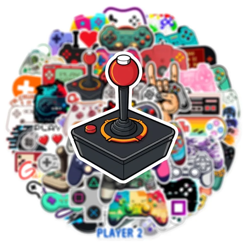 Pegatinas de dibujos animados Vintage para Gamepad, pegatinas de grafiti para juegos, teléfono, portátil, guitarra, casco, equipaje de viaje,