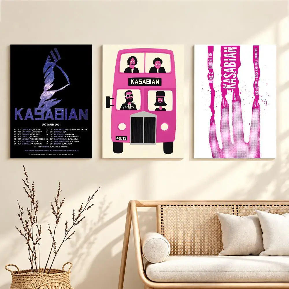 Energetic Indie Rock K-Kasabian Poster Artwork Self Adhesive Indoor Wall Hanging Room Decor Gift
