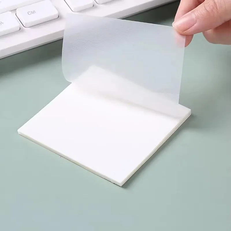 50sheets Transparent Sticky Notes Waterproof PET Material For Book Annotation School Office Matte Writeable Surface Study Office
