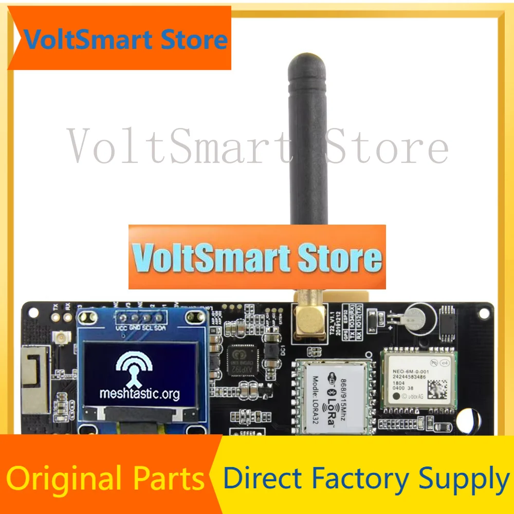 VoltSMCU32 915MHz 868MHz 433MHz SX1276 LoRa Module WIFI Bluetooth Development Board With M6 GPS Module High Resolution OLED Scre