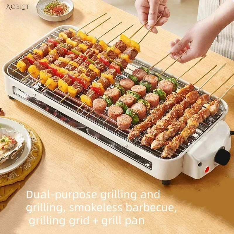 

Korean household smokeless non-stick electric barbecue grill/barbecue machine. For indoor use. Iron plate barbecue.