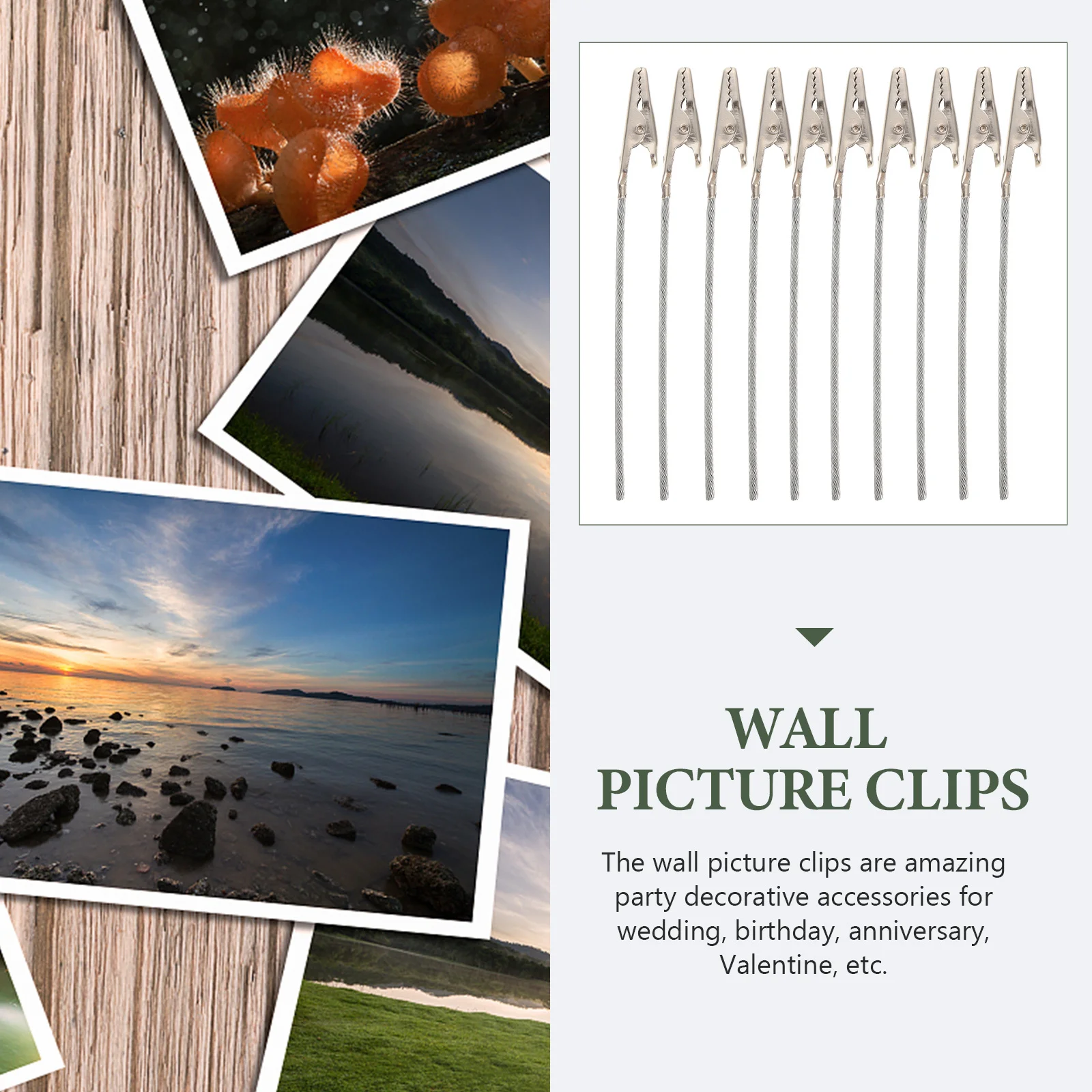 

50Pcs Metal Wire Alligator Clamps Sturdy Photo Card Holders DIY Clip Display for Parties Metal Wire Alligator Clamp