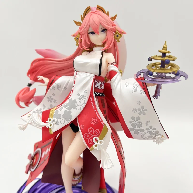 24cm Genshin Impact Game Peripheral Yae Miko Figure Sexy Girl Action Figurine PVC Statue Model Ornaments Toys Collectible Gifts