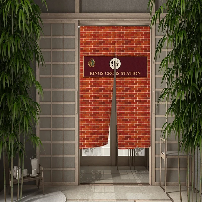 Brick Wall 9 3/4 King Magic Door Curtain Kitchen Bedroom Bathroom Corridor Partition Curtain Drape Entrance Hanging Half-Curtain