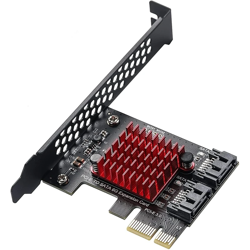 อะแดปเตอร์ SATA PCI-E 2พอร์ต3.0 SATA เป็น PCIe อะแดปเตอร์ขยาย X1การ์ด SATA PCI-E PCI Express Converter สำหรับการทำเหมืองข้อมูล BTC