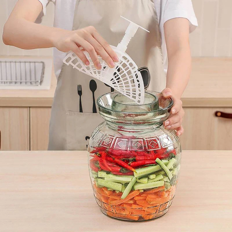 1Pc Pickle Jar Press Plastic Holder For Compaction In Kimchi Jar Pickle Jar Tool Home Making Kimchi Kitchen Gadgets.