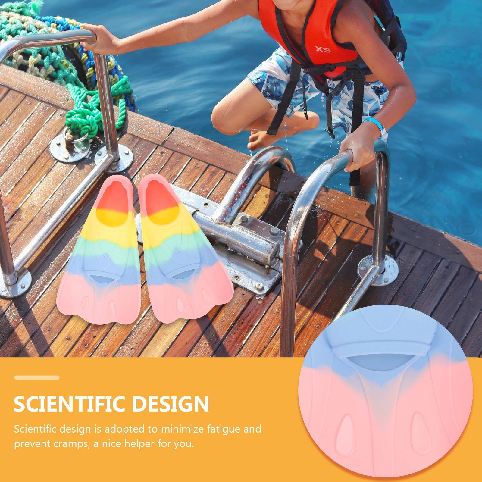 

1Pair Kids Barefoot Or with Socks for Snorkeling Diving and Pool Swimming for Lap Swimming