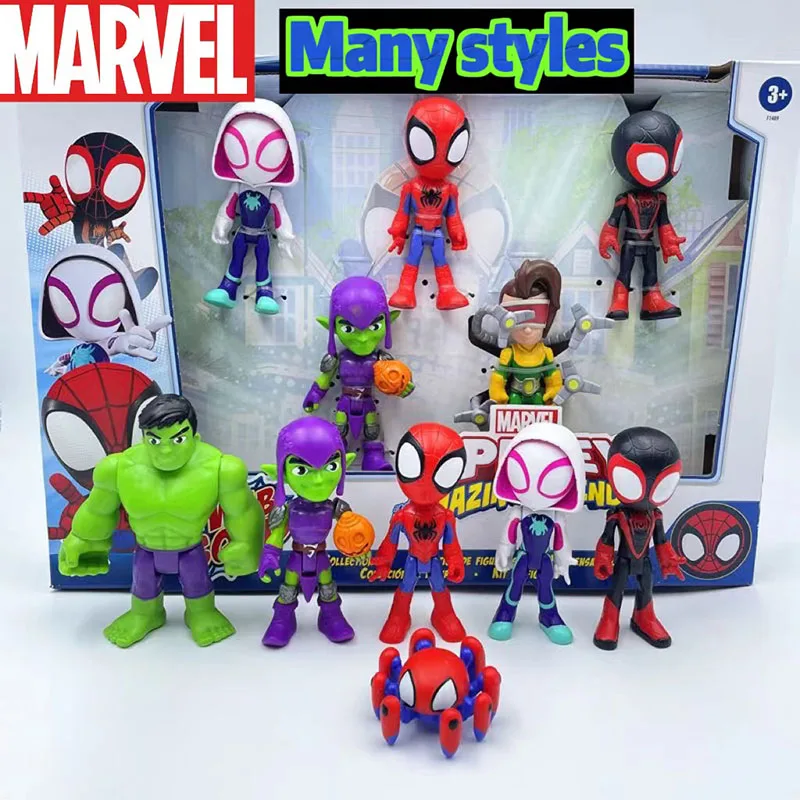 Marvel-Spiderman et ses objets, figurine d'action, Spiderman et ses amis, figurine au beurre, figurine pour enfant, cadeau, beaucoup de styles, extrémités ATIONS