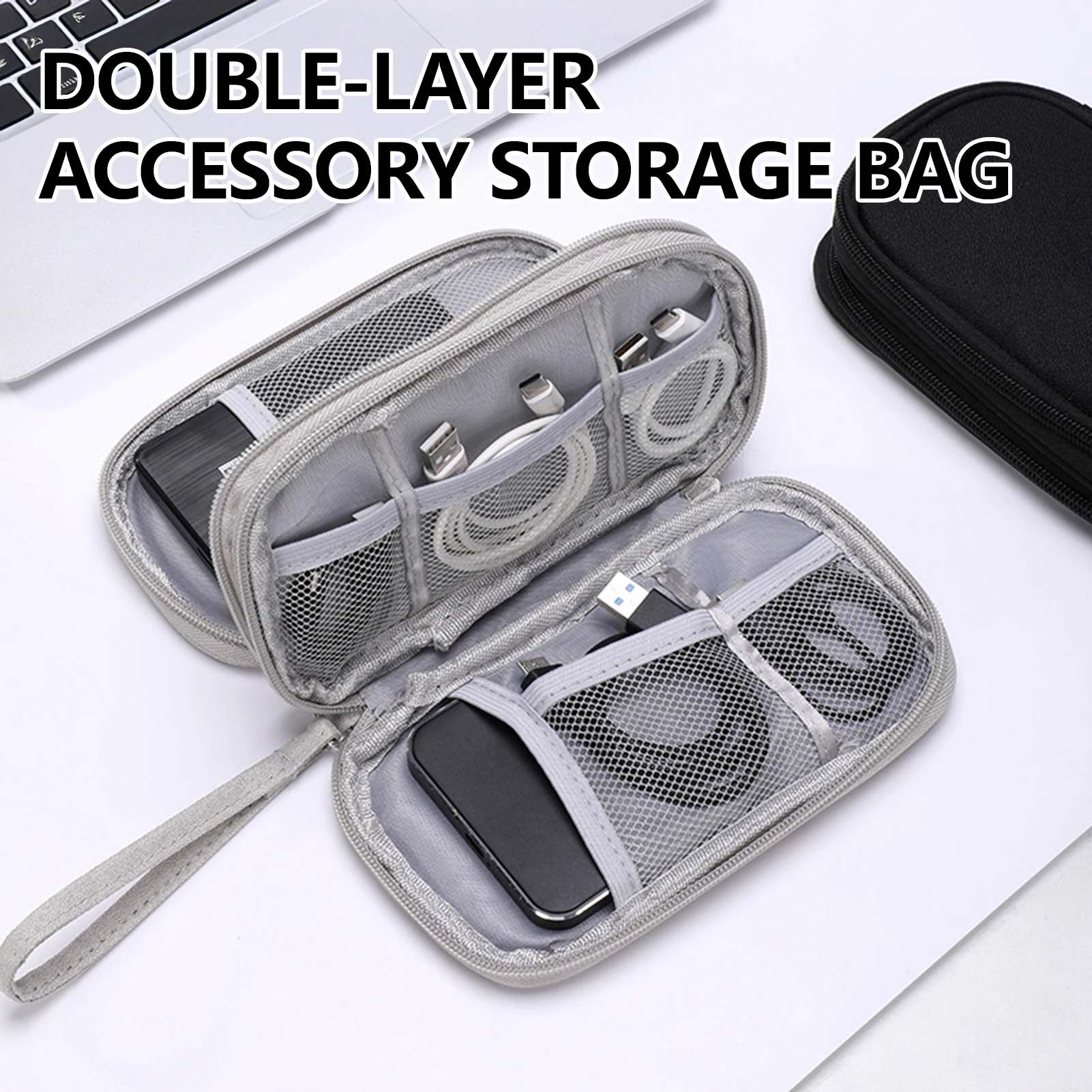 Data Cable Organizer Bag Travel Storage Pouch Multi Functional Electronic Accessories Case for Phone Charger USB Cables