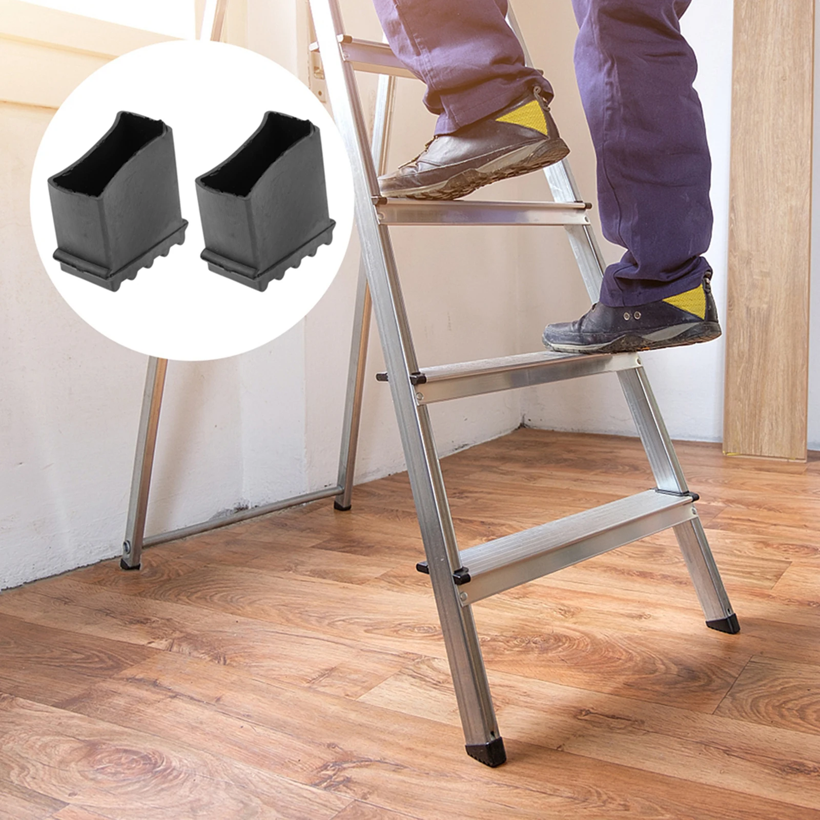 

2pcs Covers Non-Skid Thick Rubber Cushion Protector Wear-Resistant Floor Protection Foot Cushion Feet Protector Telescoping