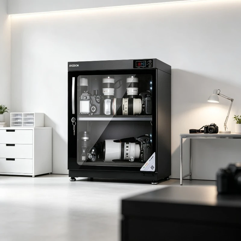 Electronic Digital Humidity Control Dry Cabinet, Dehumidifier Storage Locker for Camera Lens Stamp Tea, Moisture-proof Box.