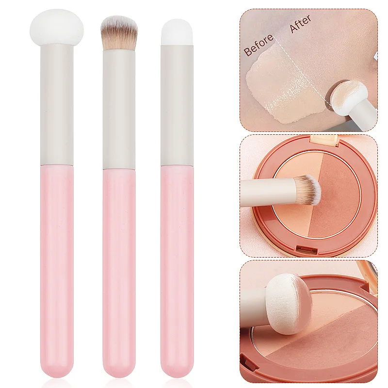 1/3pcs Sponge Makeup Brushes Mushroom Head Soft Concealer Brush Dry Wet Dual Purpose Multi Purpose Contour Lips Brush Cosmetics
