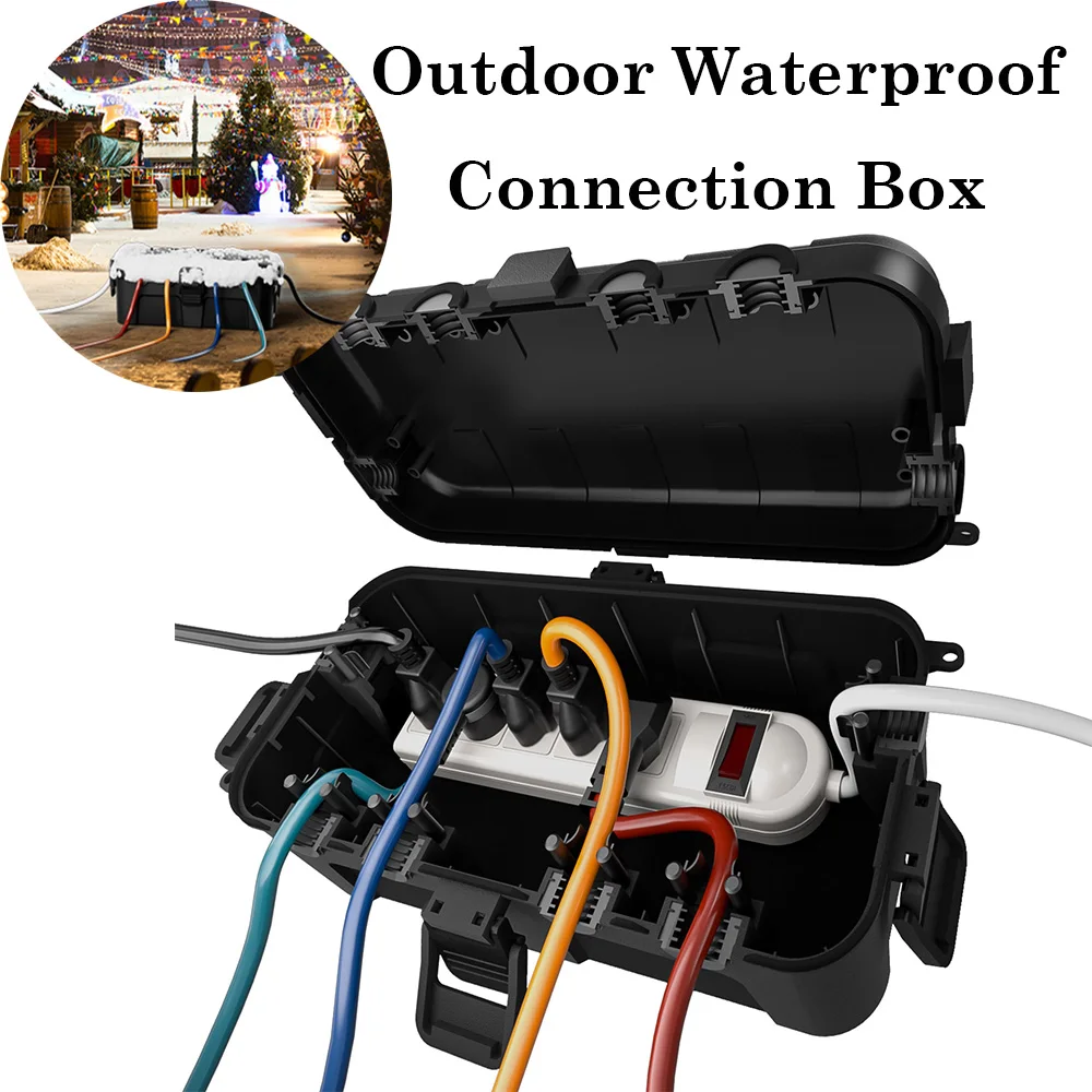 

Большая уличная электрическая водонепроницаемая коробка для удлинителя/вилки питания для защиты от атмосферных воздействий декоративная коробка на Хэллоуин/Рождество