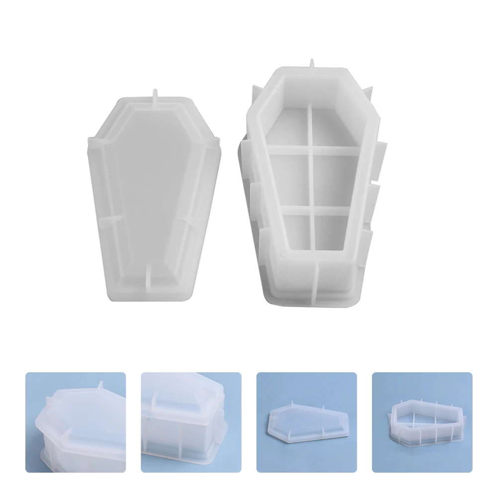 

Coffin Box Mold Silicone Storage Tray ganizer Epoxy Casting Moulds DIY Trinkets Jewelry Boxes Halloween Accessories Parts