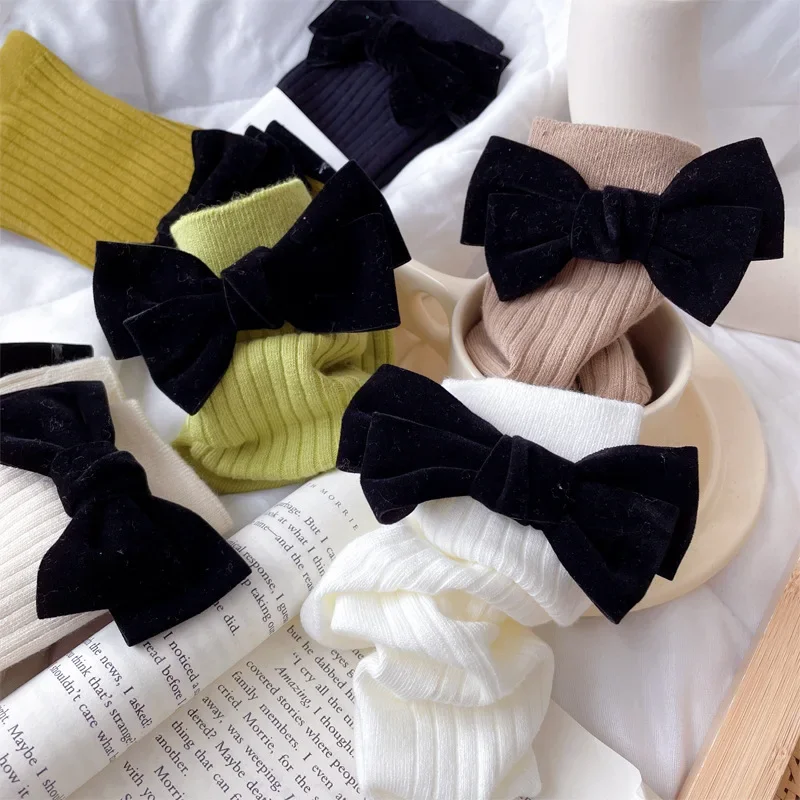 1 Pair Women Sock Japanese Lolita Bow Socks Harajuku Kawaii Casual Socks Comfortable School Girls Short Socks Cute Sweet  Gift