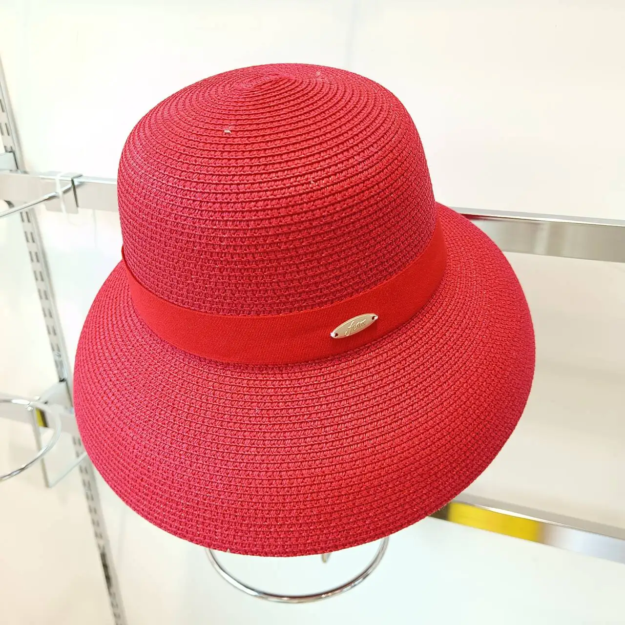 Red straw hat women's summer sun hat sun hat dome Hepburn style foldable hat outdoor sun hat beach hat 여름모자