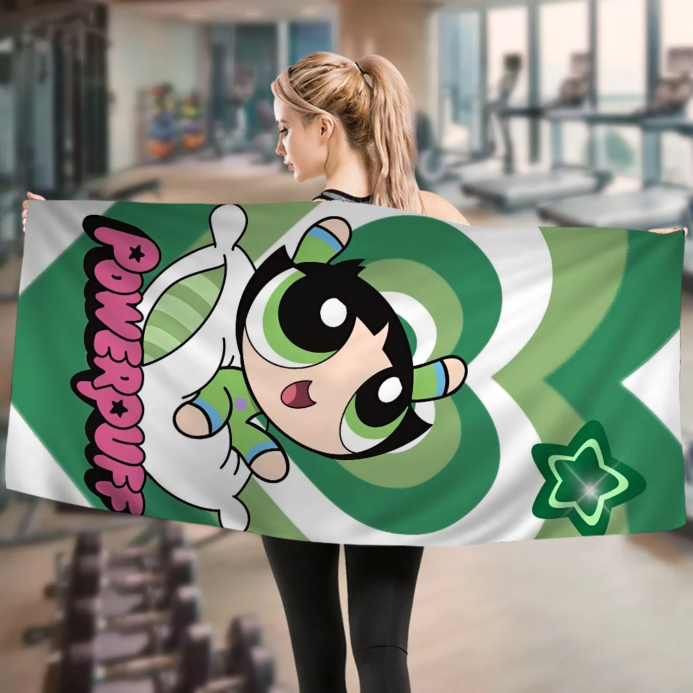 The  Girls Of P-PowerpuffS Beach Towels Shower Towel Sauna Travel Spa Microfiber Quick Dry Gym Accessories Cute Room Decor