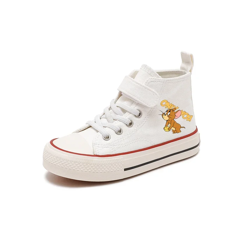 Canvas Disney Children Print Four Seasons Sport Boys Tennis Shoes Kids Girls Tom and Jerry High-top Casual Cartoon comfort Shoes