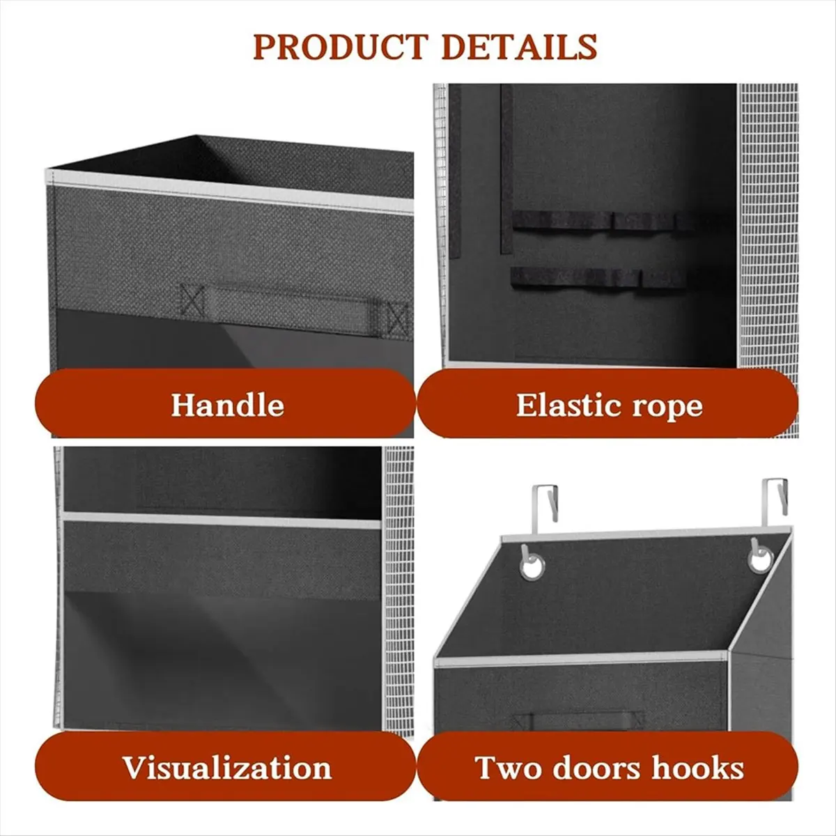 

2025+ Over Door Wrapping Paper Organizer Storage with 3 Removable Drawers & Side Pockets - Dual Use Design with Elastic Straps