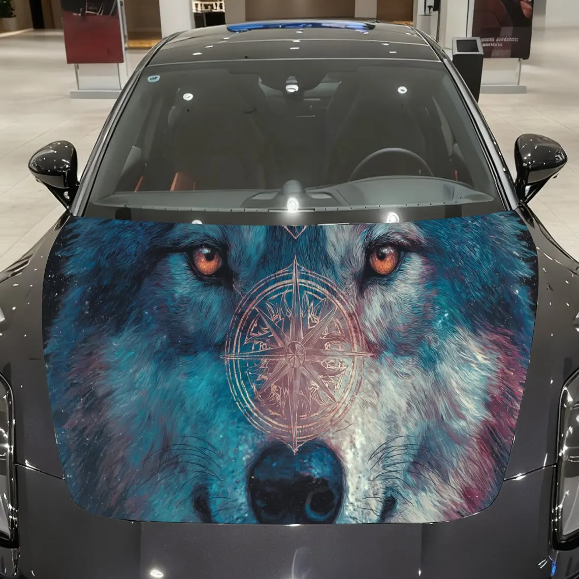 

Magic Circle and Wolf Car Cover Sticker, Auto Hood Decal, Car Exterior Scratch Resistant Decal, Trendy Gift for Car Lovers, Eye-