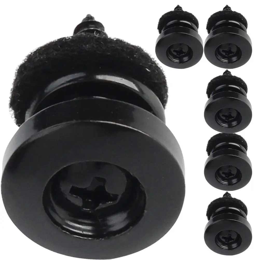 

6 Pcs Anti-slip Felt Iron Guitar Strap Buttons Durable Repair Kit Electric Bass Acoustic Guitar Parts Attachment