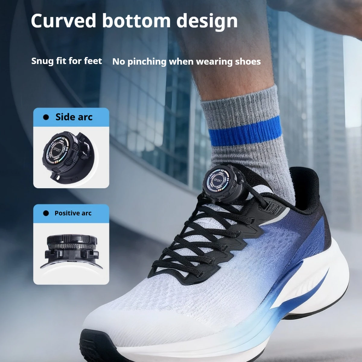 Schwarze und weiße, flache Schnürsenkel mit Drehverschluss, einfach anzubringende, automatische Schnürsenkel, für Outdoor-Sportarten, unisex, 1 Paar/2 Paar. – Detail 7