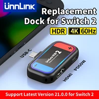 Estación de acoplamiento portátil Unnlink para Nintendo Switch 2, mini base de viaje con salida HDMI 4K y carga PD para NS2 a TV/Monitor