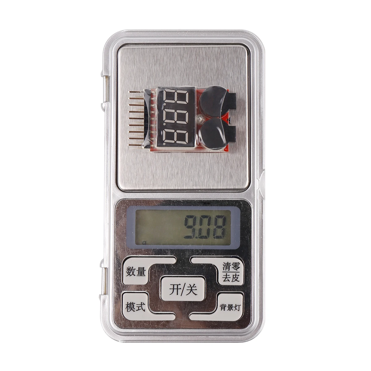 Comprobador de voltaje de batería Lipo 1-8S con alarma de doble zumbador fuerte pantalla LED advertencia de bajo voltaje para RC coche Drone helicóptero FPV