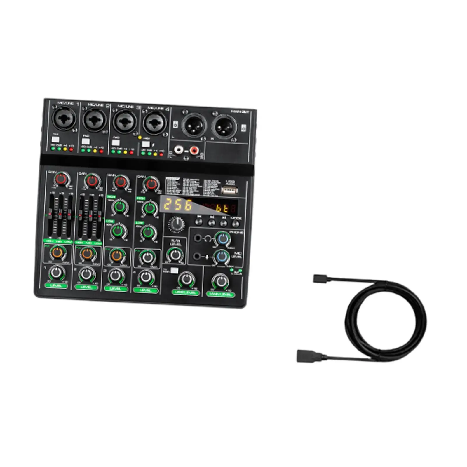 Mixer Audio effetto ritardo riverbero compatto 48V 6 canali per Studio telefonico Home