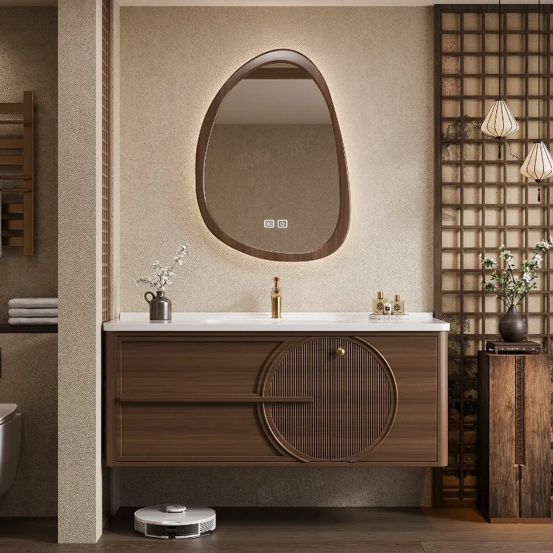 

Medieval-style Bathroom Cabinets Bathroom Ceramic Integrated Bathroom Cabinets Basin Wood Home Furniture In Particolare ZY40YSG