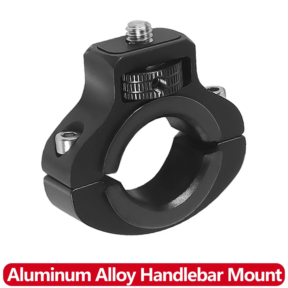 CNC Aluminum Handlebar Mount 1/4 Screw Bike Motorcycle Clamp for GoPro Insta360 DJI Action Camera Phone Holder 22-32mm Red Black