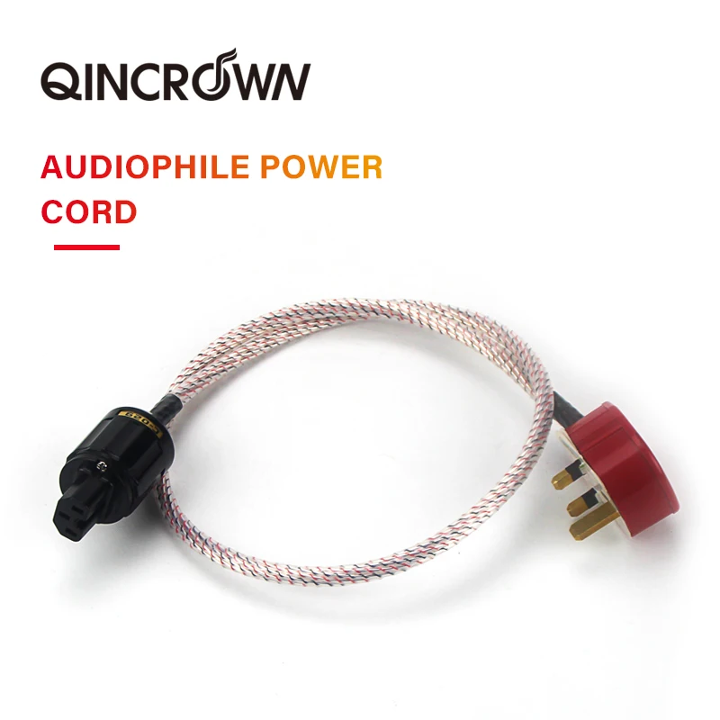 

QINCROWN Audiophile UK Power Cables 7N Silver Plated AC Supply Power Line