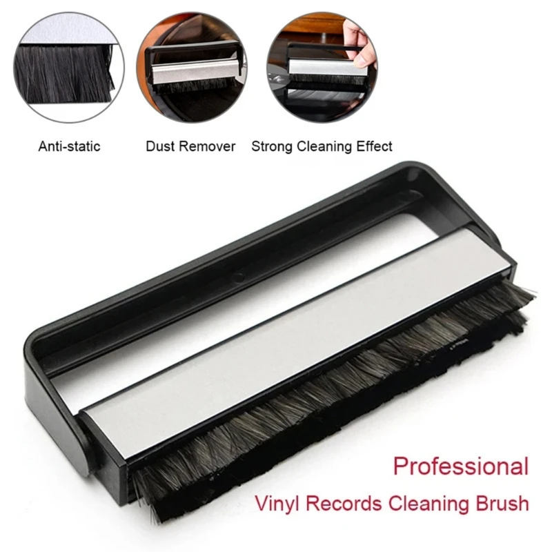 Set of 2pcs LPs Record Cleaning Brush Carbon Fiber Anti Static Dust Remover Tool 30x30cm Cleaning Cloth for LPs