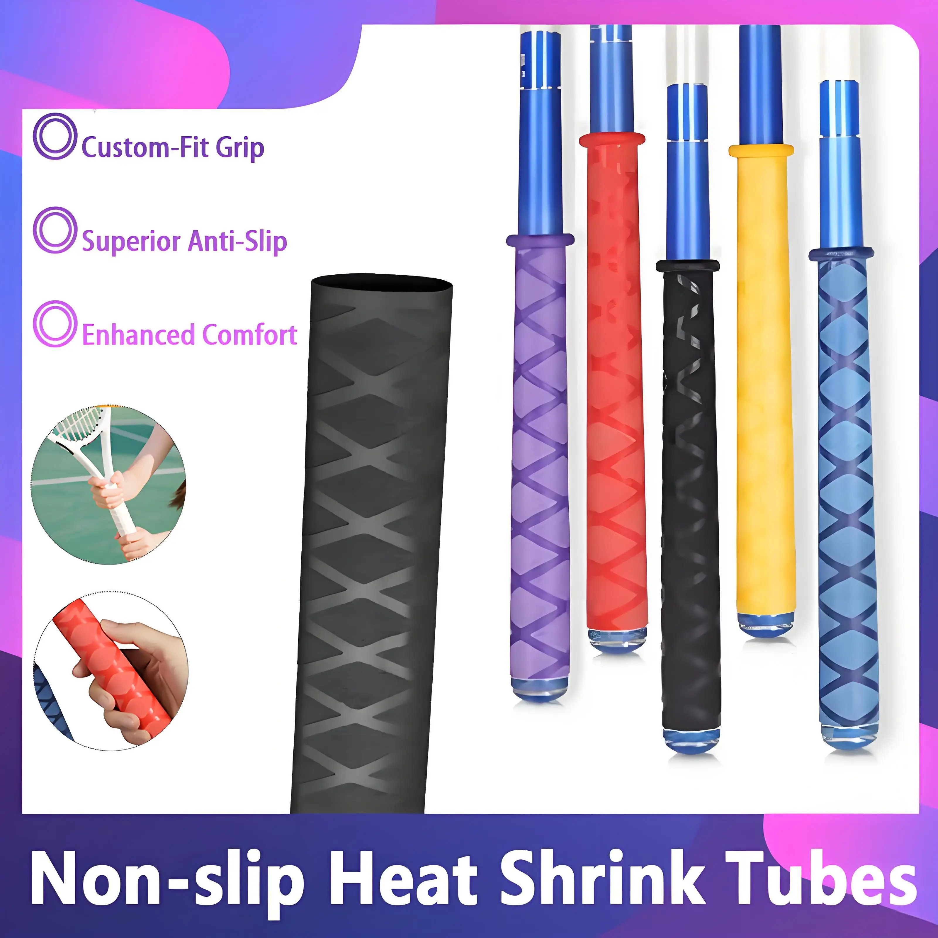 

15-50mm Cable Anti-Slip Fishing Rod Handle Grip Wrap with Enhanced Grip Comfort Heat Shrink Tube for Secure Waterproof Handle