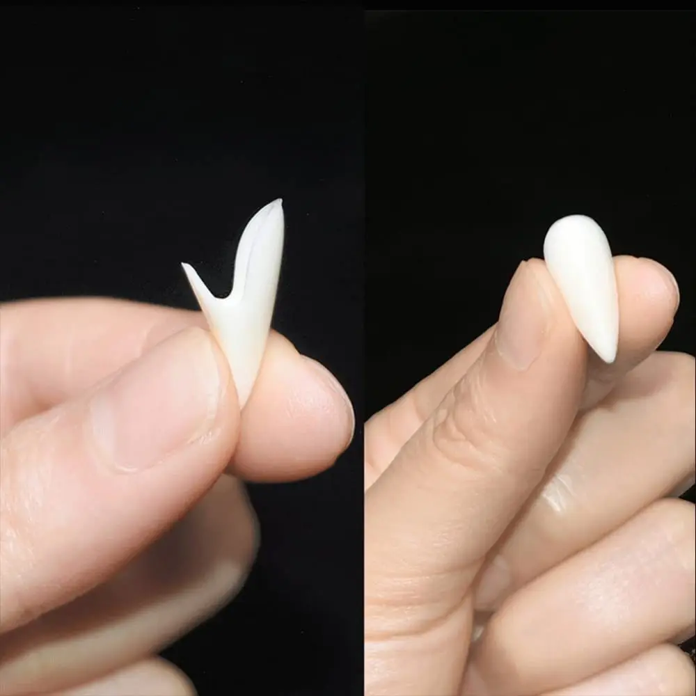 1/4Pair Resin Halloween Fangs Realistic Teeth Solid Gel Zombie Teeth Scary Reusable Dentures Props Cosplay Costume