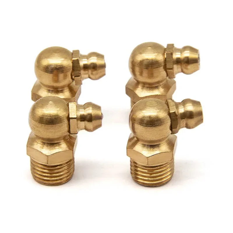 1~10 Pcs Brass Grease Nipple Copper Oil Mouth Thread Straight/45°/90° Joint Grease Gun Nozzles M4 M5 M6 M8 M10 M12 M14 M16 M20
