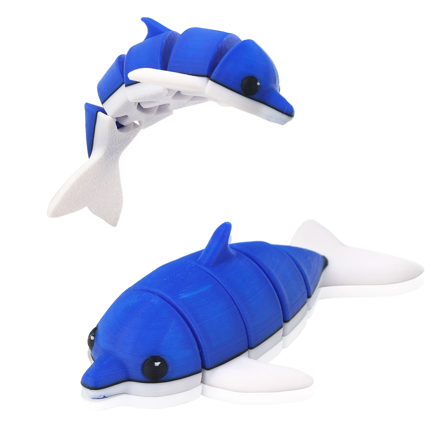 Three dimensional articulated dolphin joint movable stress relieving toy, home office desktop ornament