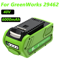 40V 6000mAh Rechargeable Battery For GreenWorks 29462 29472 29282 2938302 G-MAX Replacement Power Tools Battery