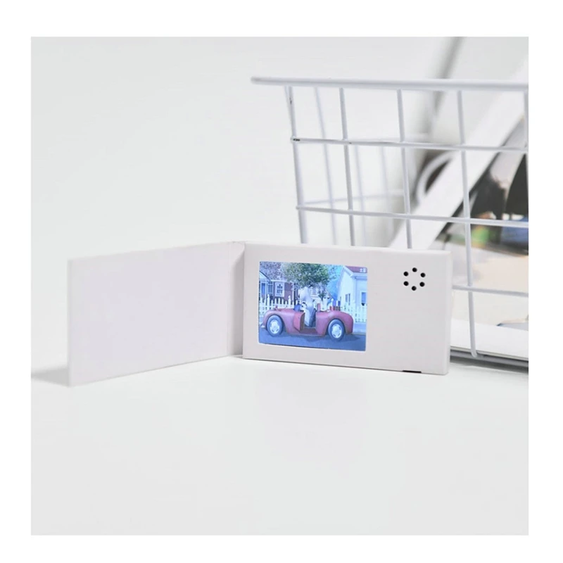 2.4Inch Birthday White Video Book Card 128MB Lcd Invitation Gift Music Greeting Card Upload Video Lcd Greeting Card