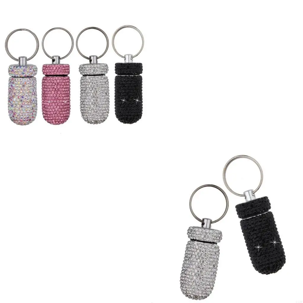 Waterproof Tablet Storage Keychain Functional Rhinestones Adorned Tablet Carriers Keychain for Travel and Everyday