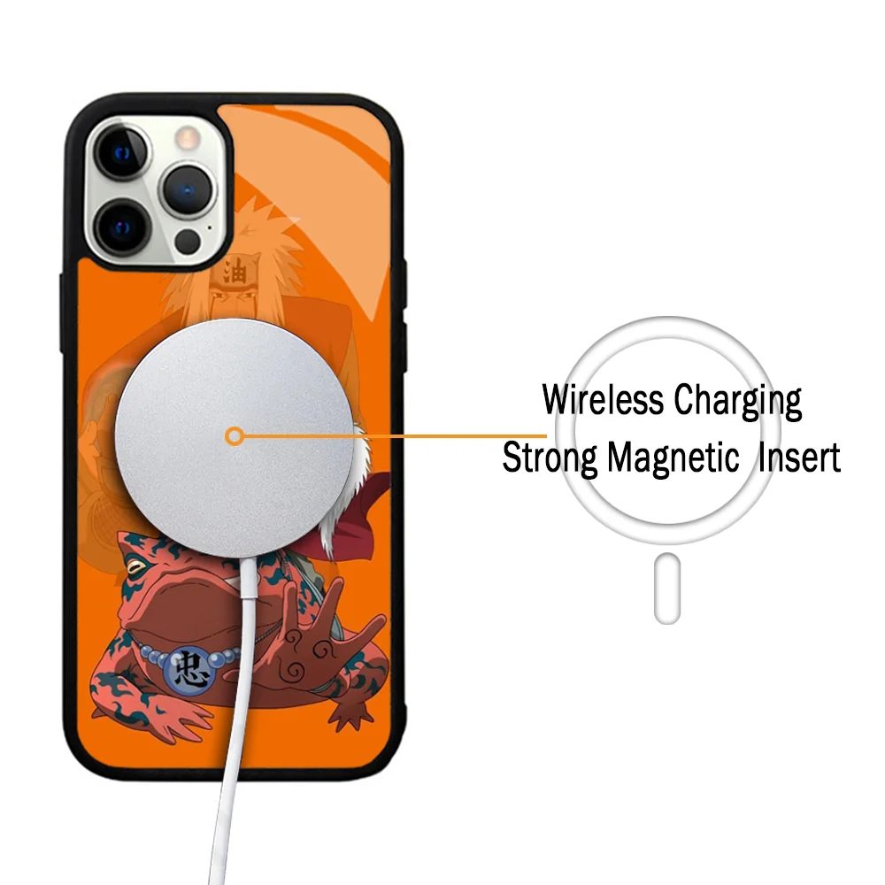 Jiraiyas N-Narutos-S Anime Phone Case For IPhone 11 12 13 14 15 Plus Pro Max Mirror Acrylic Cover For Magsafe Wireless Charging