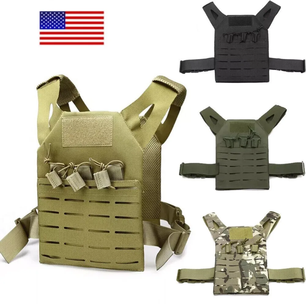 Kids JPC Plate Carrier Vest Tactical Molle Airsoft Combat Jump Training CS Vest Military Training Vest Paintball CS Outdoor