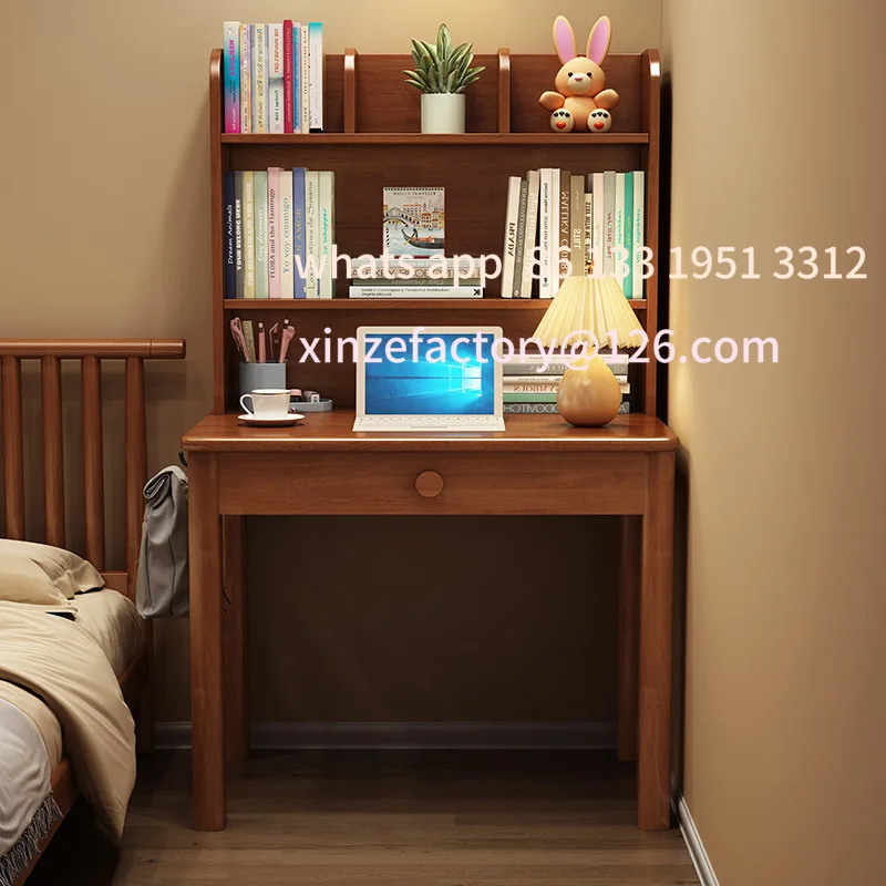 مكتب مع مجموعة رف الكتب وطاولة الكمبيوتر وغرفة النوم المنزلية الصغيرة وطاولة الدراسة للطلاب وطاولة الكتابة #4