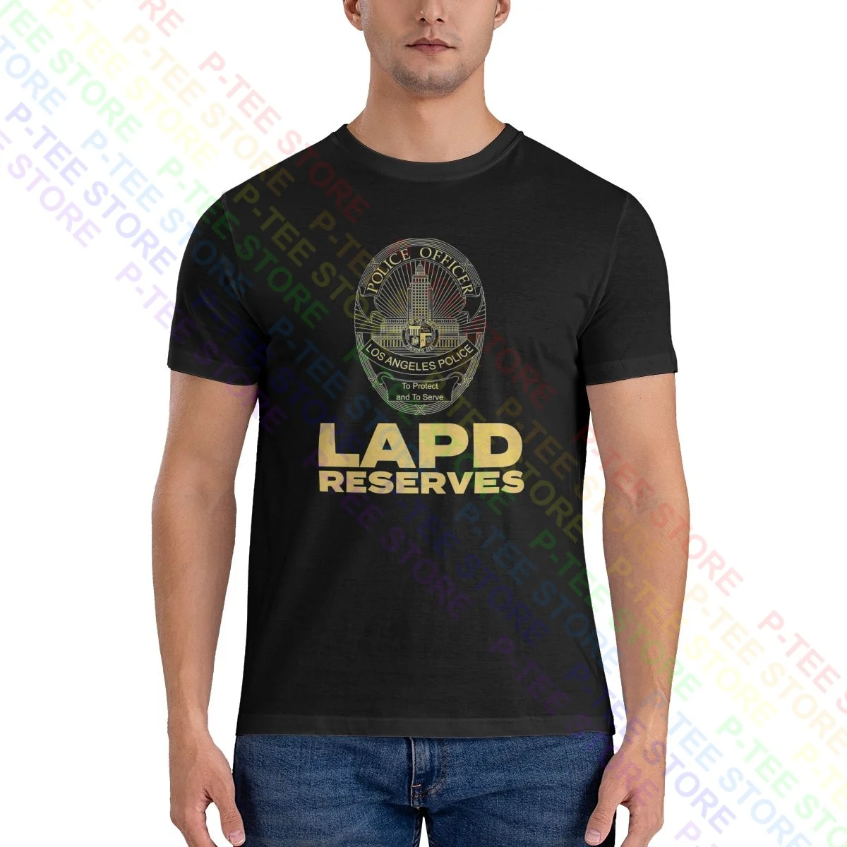 Lapd Los Angeles Police Dept Reserves Recruiting Med Lec 1St Responder Shirt T-shirt Retro Natural Tee